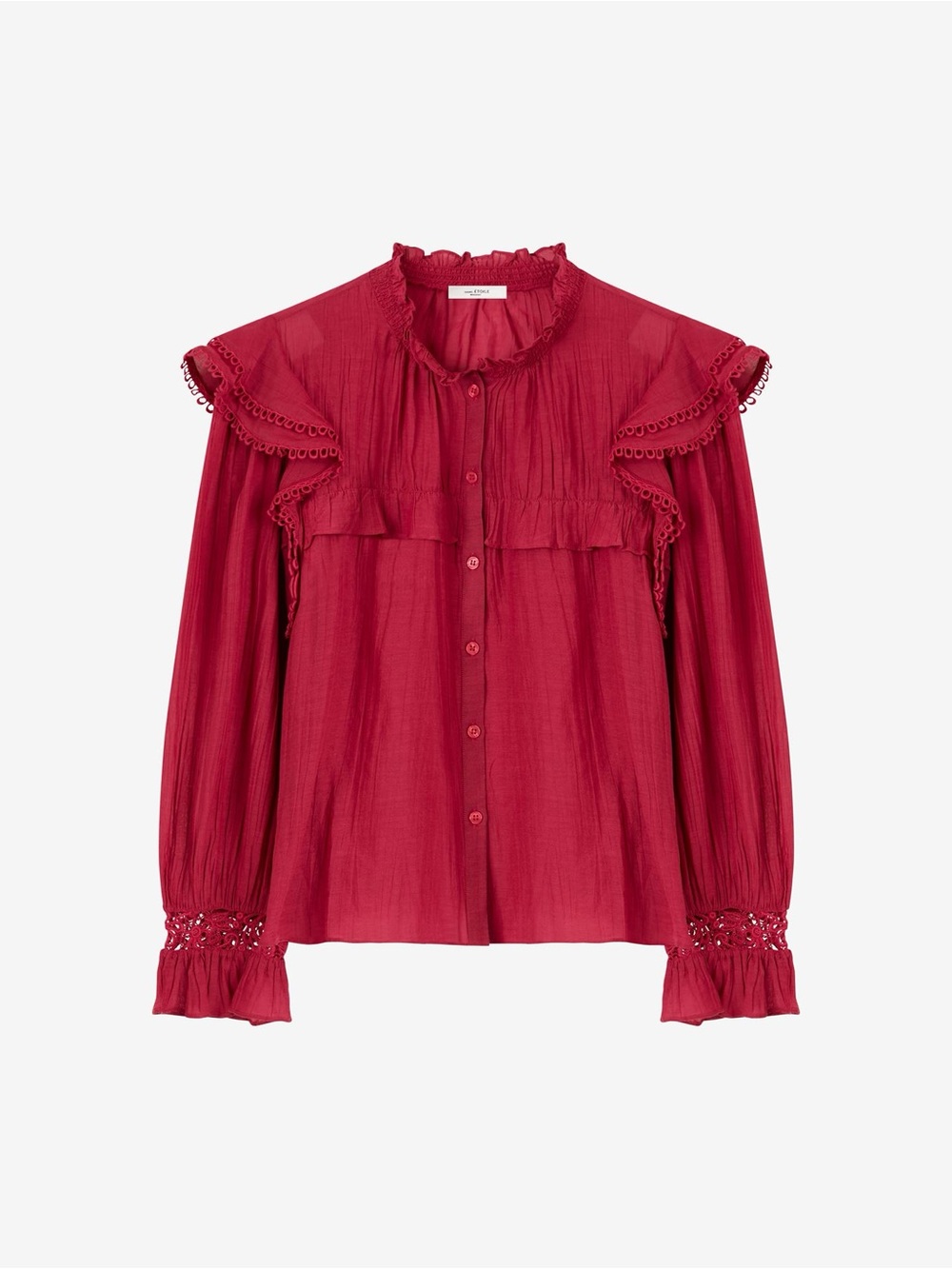 Isabel Marant ÈTOILE Giladety lace cotton shirt pink maximalist romantic luxury